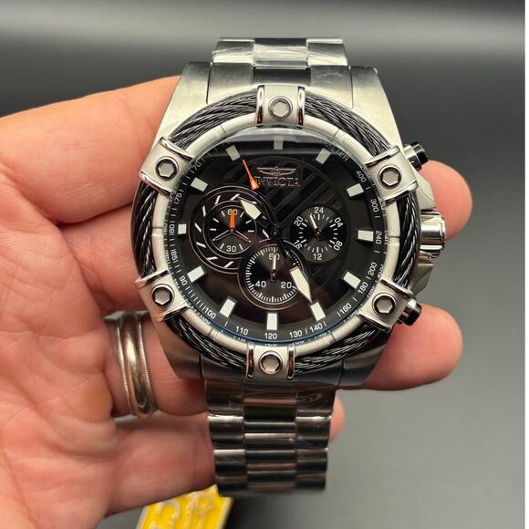 Invicta Bolt 25512 Mens 52mm Stainless Steel Chronograph Quartz 100m NIBWT - Picture 12 of 17